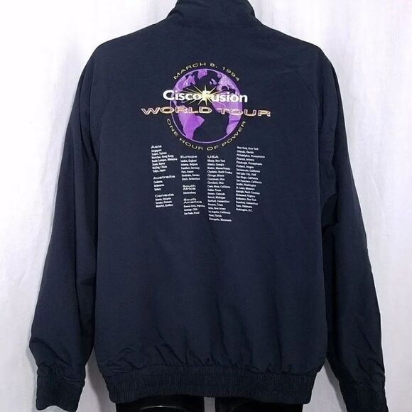 Cisco Systems World Tour Jacket Vintage 90s 1994 CiscoFusion Made In USA Mens